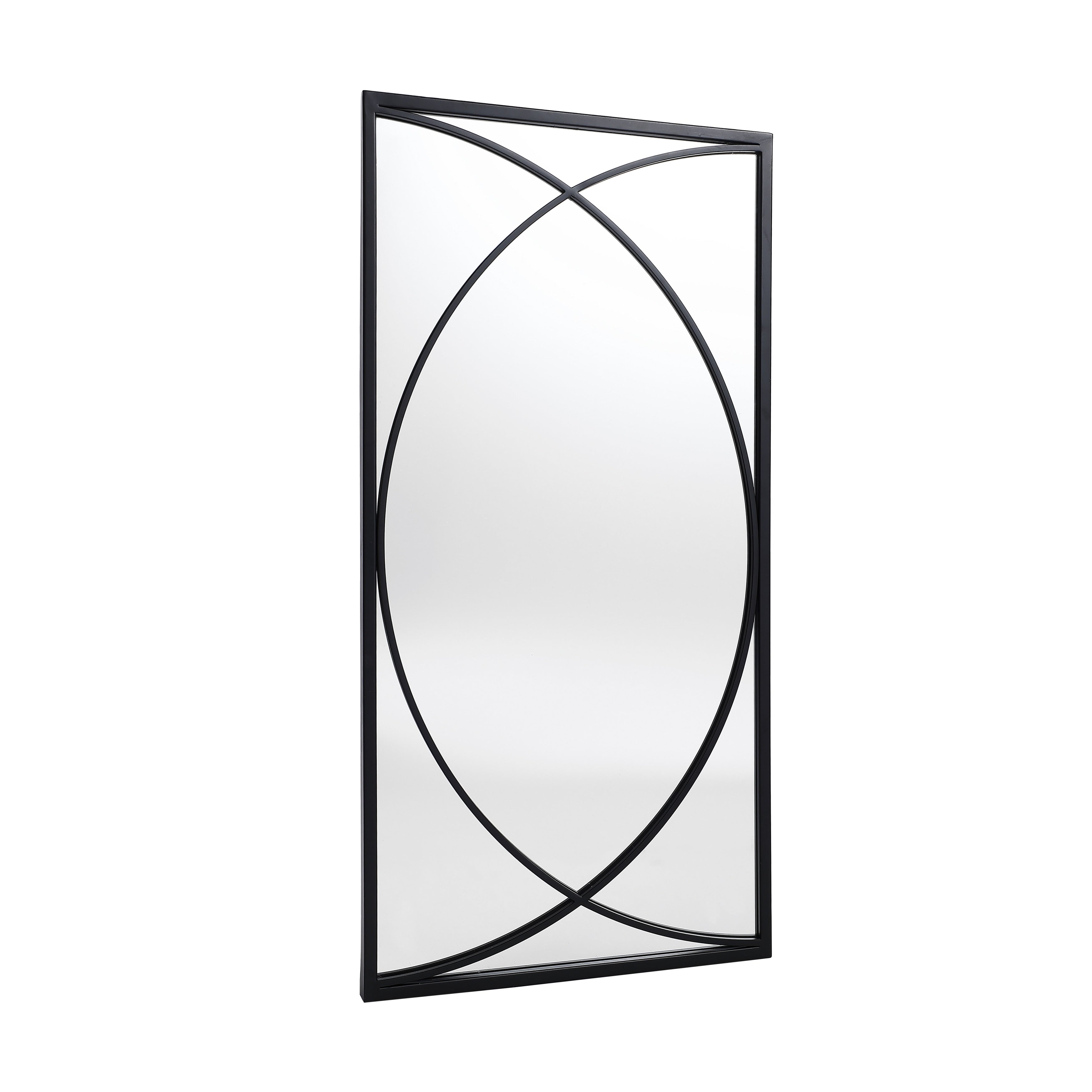 Ensemble de 3 miroirs rectangulaires muraux en métal noir - 80,5 H x 40 L x 1,9 l (cm)