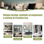 Ensemble de 3 miroirs rectangulaires muraux en métal noir - 80,5 H x 40 L x 1,9 l (cm)