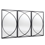 Ensemble de 3 miroirs rectangulaires muraux en métal noir - 80,5 H x 40 L x 1,9 l (cm)