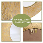 Ensemble de 3 miroirs muraux ronds en métal doré - 56,5 cm de diamètre x 6 cm de profondeur