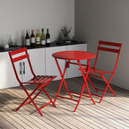 Ensemble bistro minimaliste 3 pièces pour patio : table ronde pliable et chaises