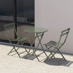 Ensemble bistro minimaliste 3 pièces pour patio : table ronde pliable et chaises
