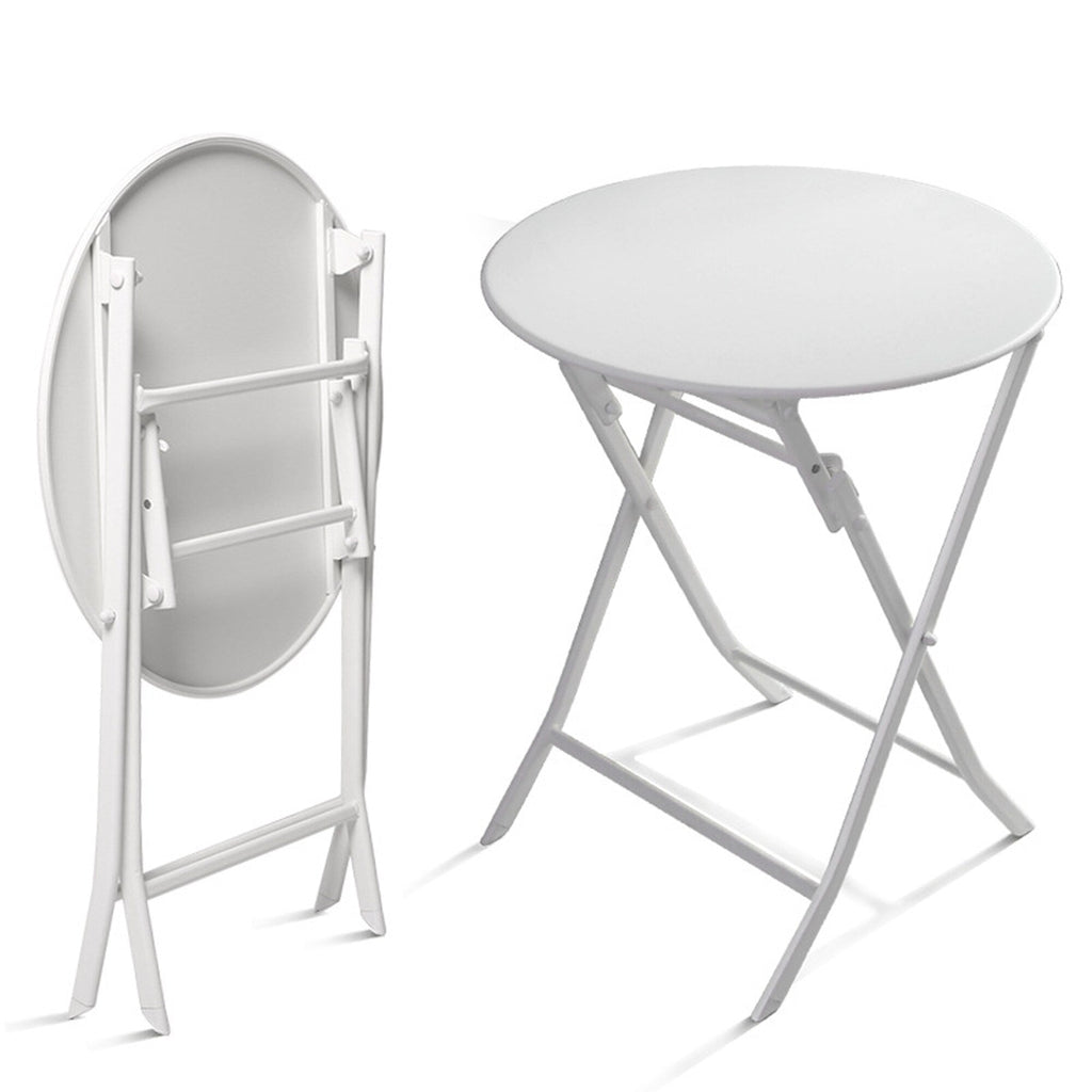 Ensemble bistro minimaliste 3 pièces pour patio : table ronde pliable et chaises