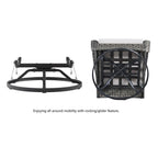 Gymojoy Ensemble de 3 pièces en rotin pour extérieur, chaise basculante pivotante avec coussin et table.