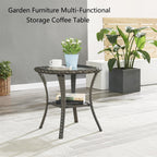 Gymojoy Ensemble de 3 pièces en rotin pour extérieur, chaise basculante pivotante avec coussin et table.