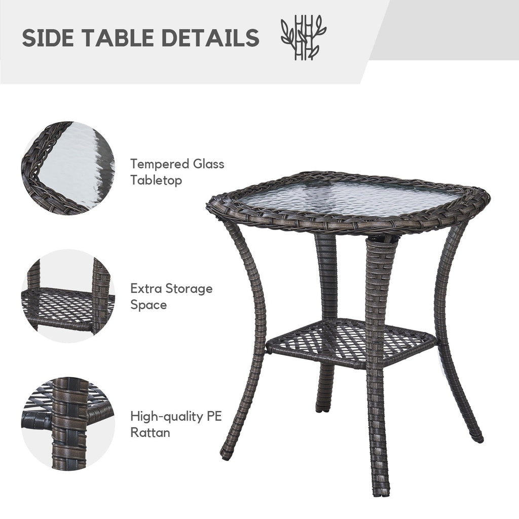 Gymojoy Ensemble de 3 pièces en rotin pour extérieur, chaise basculante pivotante avec coussin et table.