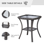 Gymojoy Ensemble de 3 pièces en rotin pour extérieur, chaise basculante pivotante avec coussin et table.