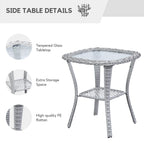 Gymojoy Ensemble de 3 pièces en rotin pour extérieur, chaise basculante pivotante avec coussin et table.