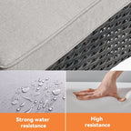 Gymojoy Ensemble de 3 pièces en rotin pour extérieur, chaise basculante pivotante avec coussin et table.