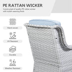 Gymojoy Ensemble de 3 pièces en rotin pour extérieur, chaise basculante pivotante avec coussin et table.