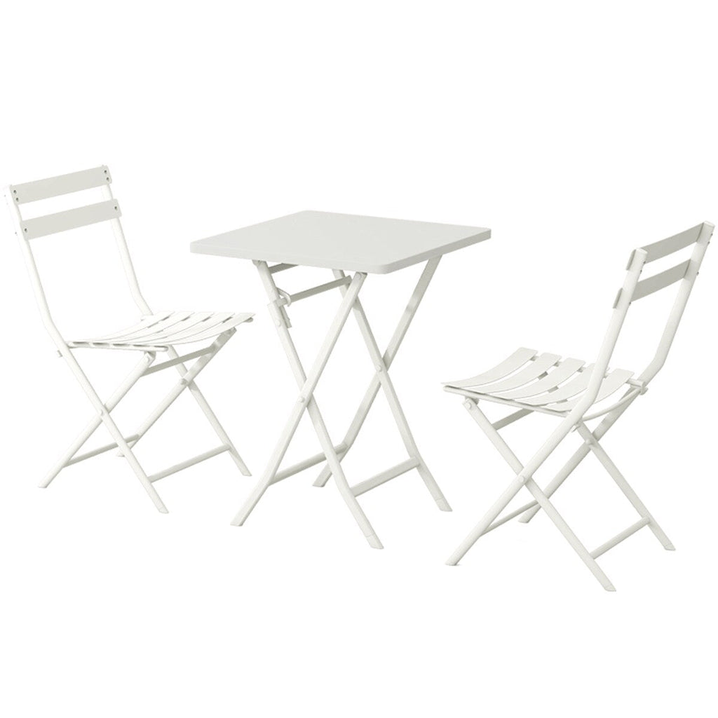 Ensemble bistro minimaliste 3 pièces pour patio : table carrée pliable et chaises