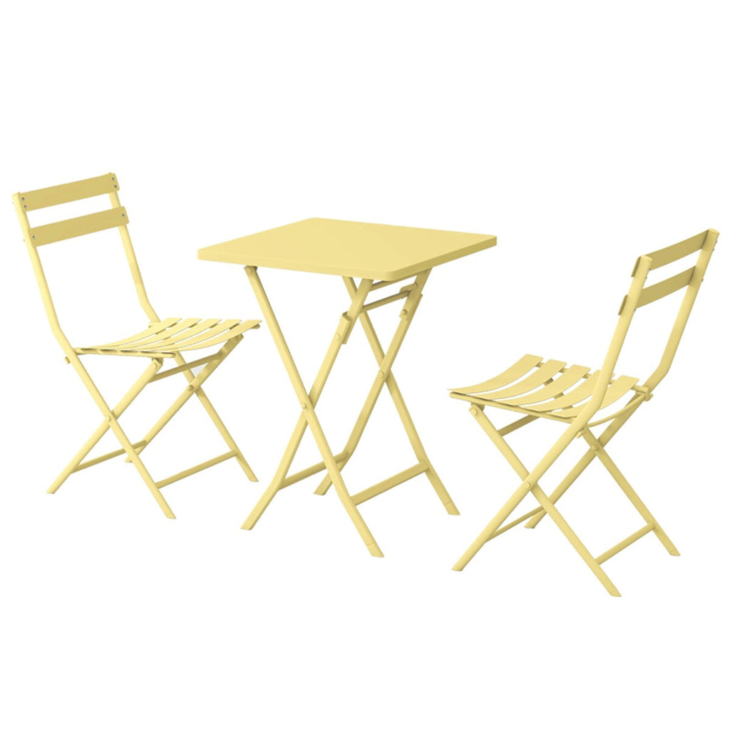 Ensemble bistro minimaliste 3 pièces pour patio : table carrée pliable et chaises