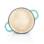 Casserole en fonte émaillée de 3 quarts de litre, couleur bleu sarcelle arctique