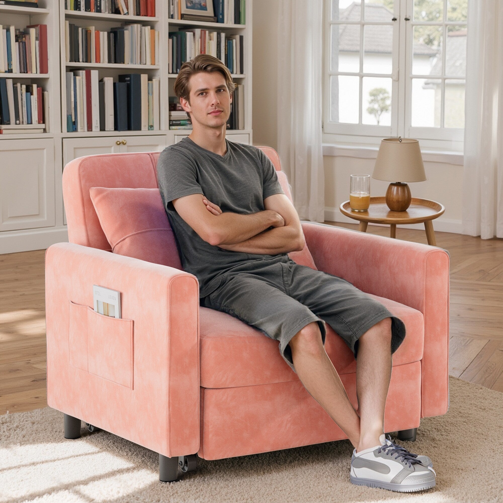 Canapé-lit convertible 3-en-1, canapé-lit escamotable, lit pliable pour salon.