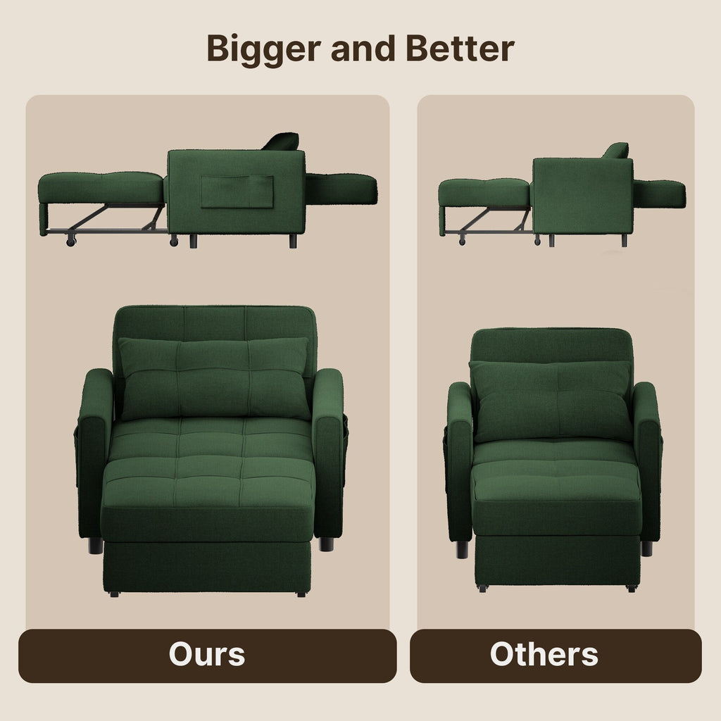 Canapé-lit convertible 3-en-1, canapé-lit escamotable, lit pliable pour salon.