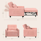 Canapé-lit convertible 3-en-1, canapé-lit escamotable, lit pliable pour salon.