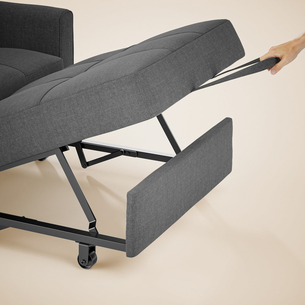 Canapé-lit convertible 3 en 1, fauteuil-lit, canapé lounge rembourré, pliable et réglable