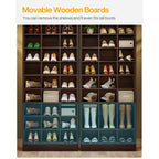 Meuble à chaussures haut pour 30 paires, étagère à chaussures en bois blanc à 10 niveaux pour placard, entrée - 10 niveaux