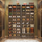 Meuble à chaussures haut pour 30 paires, étagère à chaussures en bois blanc à 10 niveaux pour placard, entrée - 10 niveaux