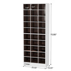 Meuble à chaussures haut pour 30 paires, étagère à chaussures en bois blanc à 10 niveaux pour placard, entrée - 10 niveaux