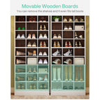 Meuble à chaussures haut pour 30 paires, étagère à chaussures en bois blanc à 10 niveaux pour placard, entrée - 10 niveaux