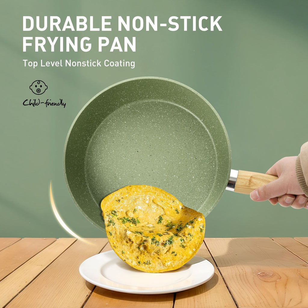 Ensemble de 30 pièces de cuisine en granit, comprenant des casseroles et des poêles antiadhésives.