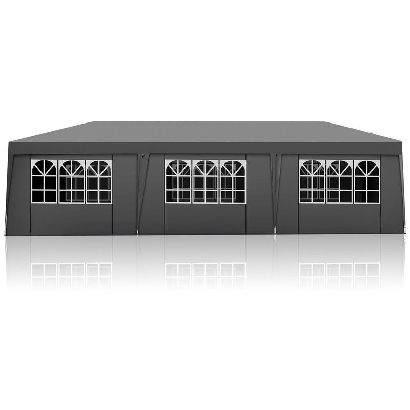 Caravane Pop-up en Oxford 30x10 pi avec 8 sacs de sable et 8 parois latérales avec auvent de type remorqueur - 30x10x8,8 pi (Lxlh)