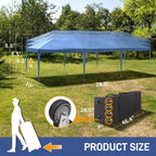 Caravane Pop-up en Oxford 30x10 pi avec 8 sacs de sable et 8 parois latérales avec auvent de type remorqueur - 30x10x8,8 pi (Lxlh)