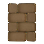 Miroir mural décoratif de luxe de 81 cm (32 pouces), avec 8 cadres incurvés en métal doré.