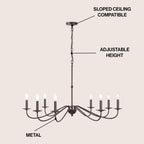 34.75 Lustre LED en fer à 6 lumières, par JONATHAN Y