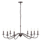 34.75 Lustre LED en fer à 6 lumières, par JONATHAN Y