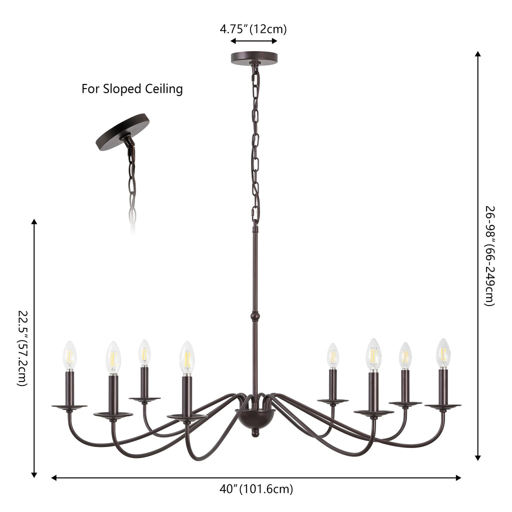 34.75 Lustre LED en fer à 6 lumières, par JONATHAN Y