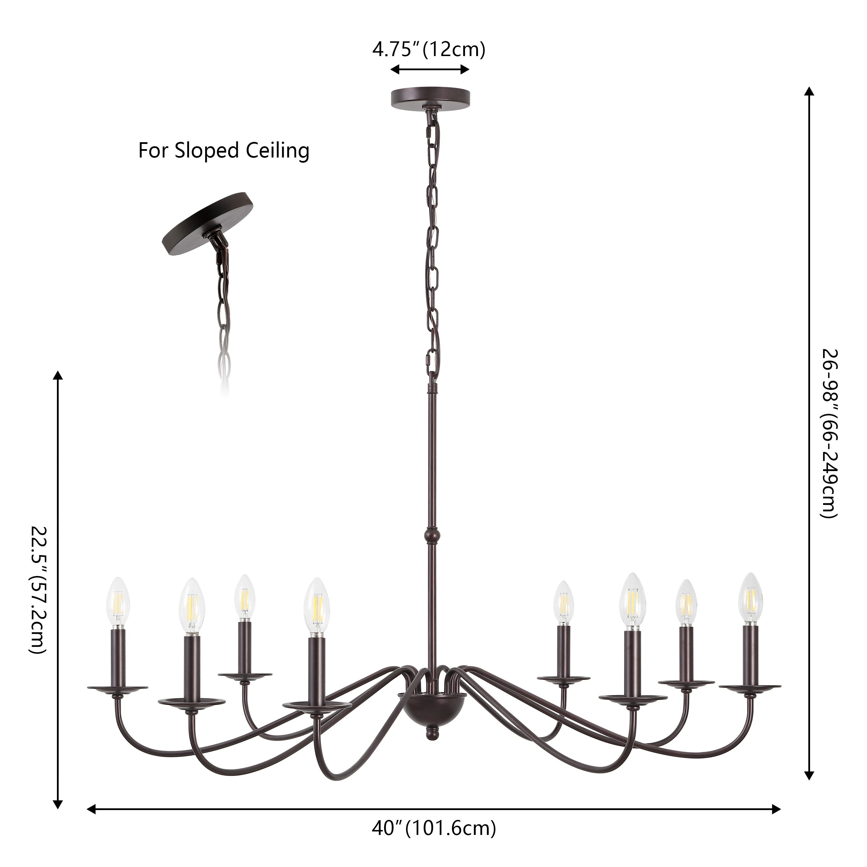 34.75 Lustre LED en fer à 6 lumières, par JONATHAN Y