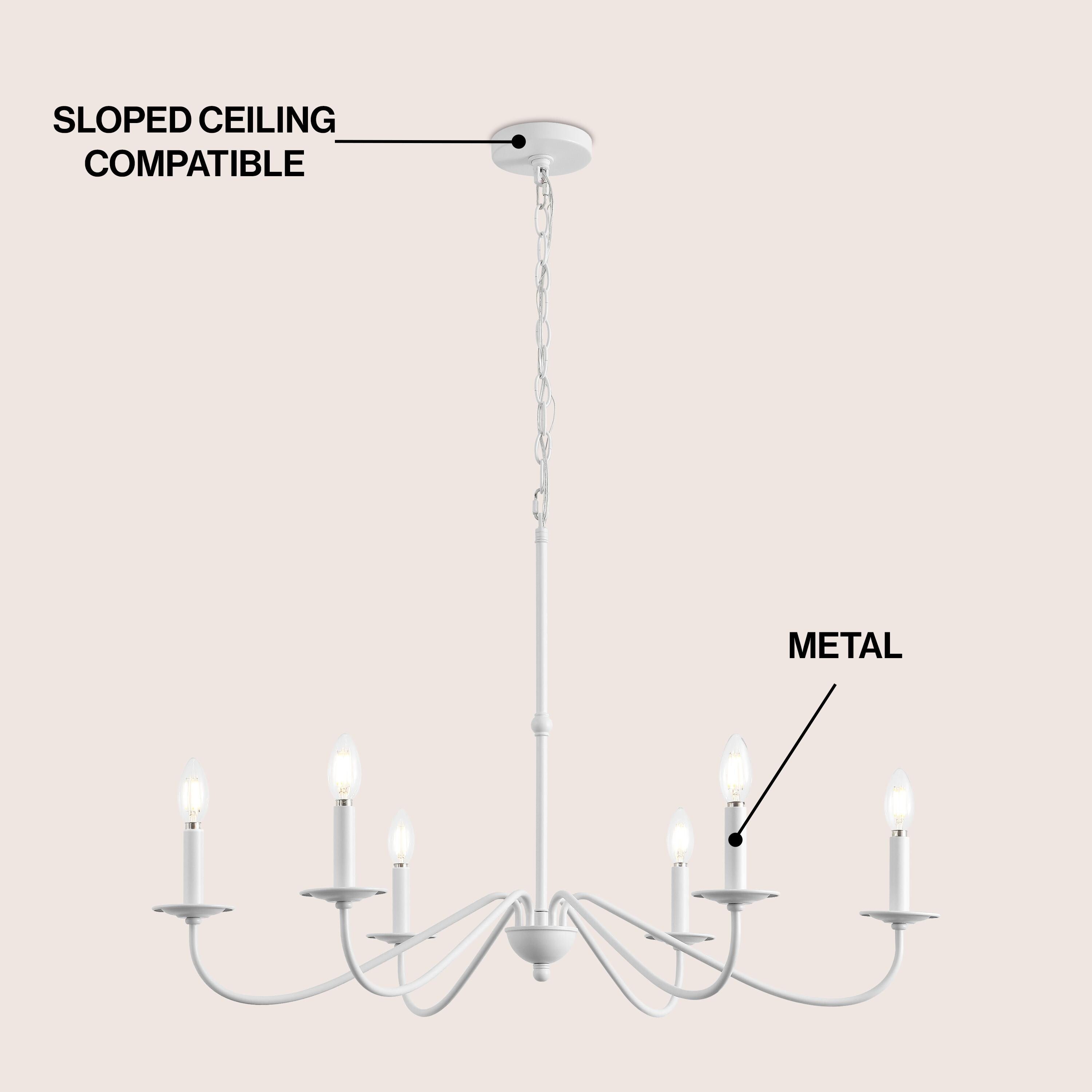 34.75 Lustre LED en fer à 6 lumières, par JONATHAN Y