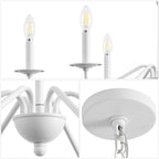 34.75 Lustre LED en fer à 6 lumières, par JONATHAN Y