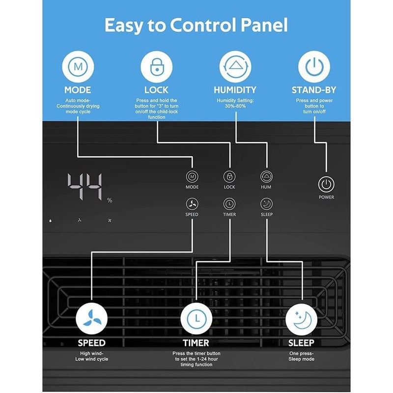 Déshumidificateurs pour sous-sols, maisons, grandes pièces et chambres à coucher, déshumidificateur de garage à faible bruit, capacité de 3500 pieds carrés.