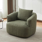 Fauteuil pivotant à 360°, fauteuil d'appoint en bouclette de 38,2 cm avec coussin décoratif, fauteuil-canapé rembourré avec accoudoirs incurvés
