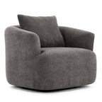Fauteuil pivotant à 360°, fauteuil d'appoint en bouclette de 38,2 cm avec coussin décoratif, fauteuil-canapé rembourré avec accoudoirs incurvés