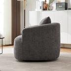 Fauteuil pivotant à 360°, fauteuil d'appoint en bouclette de 38,2 cm avec coussin décoratif, fauteuil-canapé rembourré avec accoudoirs incurvés