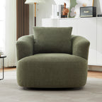 Fauteuil pivotant à 360°, fauteuil d'appoint en bouclette de 38,2 cm avec coussin décoratif, fauteuil-canapé rembourré avec accoudoirs incurvés