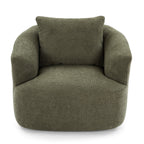 Fauteuil pivotant à 360°, fauteuil d'appoint en bouclette de 38,2 cm avec coussin décoratif, fauteuil-canapé rembourré avec accoudoirs incurvés