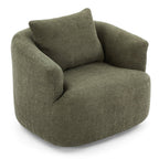 Fauteuil pivotant à 360°, fauteuil d'appoint en bouclette de 38,2 cm avec coussin décoratif, fauteuil-canapé rembourré avec accoudoirs incurvés