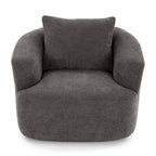 Fauteuil pivotant à 360°, fauteuil d'appoint en bouclette de 38,2 cm avec coussin décoratif, fauteuil-canapé rembourré avec accoudoirs incurvés