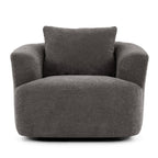 Fauteuil pivotant à 360°, fauteuil d'appoint en bouclette de 38,2 cm avec coussin décoratif, fauteuil-canapé rembourré avec accoudoirs incurvés