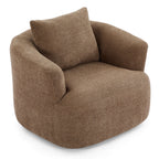 Fauteuil pivotant à 360°, fauteuil d'appoint en bouclette de 38,2 cm avec coussin décoratif, fauteuil-canapé rembourré avec accoudoirs incurvés