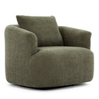 Fauteuil pivotant à 360°, fauteuil d'appoint en bouclette de 38,2 cm avec coussin décoratif, fauteuil-canapé rembourré avec accoudoirs incurvés