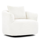 Fauteuil pivotant à 360°, fauteuil d'appoint en bouclette de 38,2 cm avec coussin décoratif, fauteuil-canapé rembourré avec accoudoirs incurvés