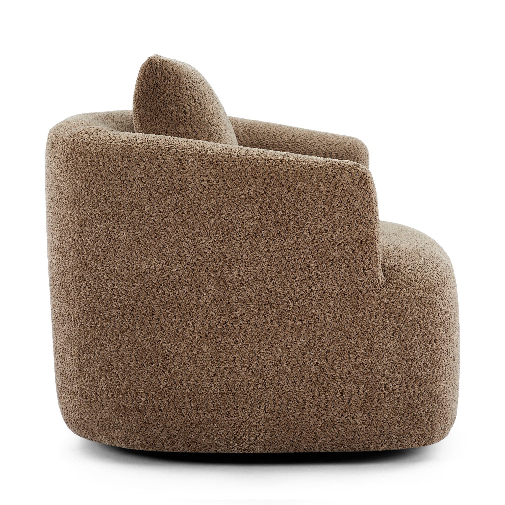 Fauteuil pivotant à 360°, fauteuil d'appoint en bouclette de 38,2 cm avec coussin décoratif, fauteuil-canapé rembourré avec accoudoirs incurvés