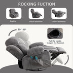 Fauteuil inclinable pivotant à 360° avec massage, chauffage, port USB et porte-gobelets