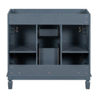 Meuble-lavabo moderne de 91 cm (36 pouces) pour salle de bain avec lavabo intégré et armoire à miroir, 2 portes et 2 tiroirs.